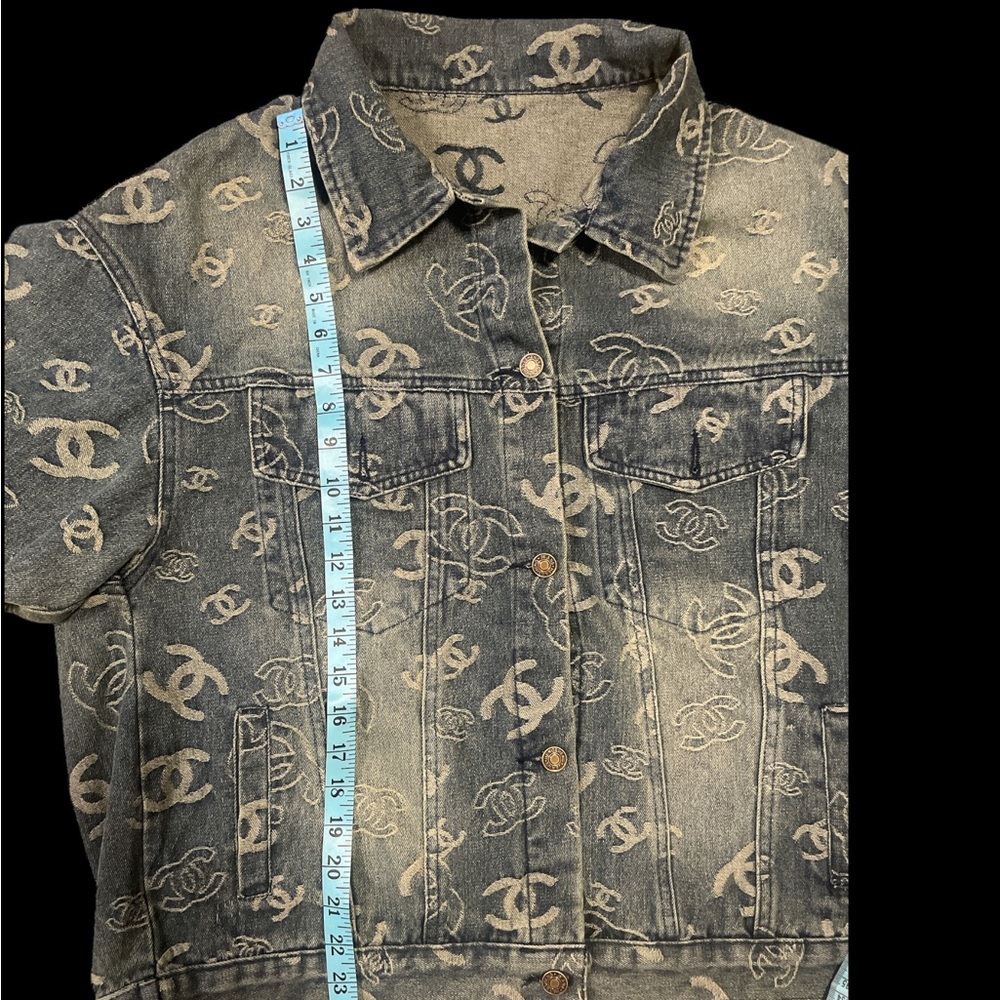 CHANEL Blue Logo Jean Jacket - Picture 3 of 3